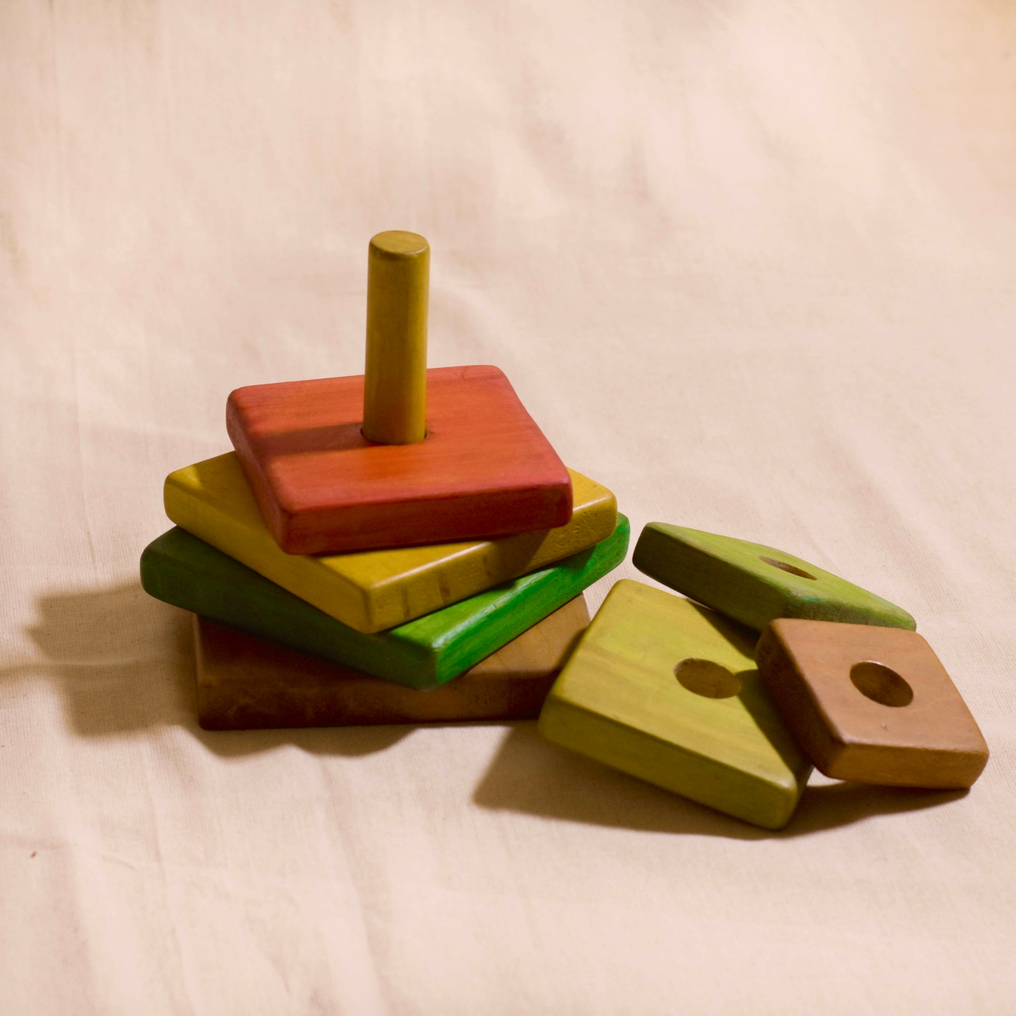 Tree Buddy Wooden Stacking Game | Eco-Friendly Learning Toy for Toddlers | Handmade from Reclaimed Wood | Scrapshala