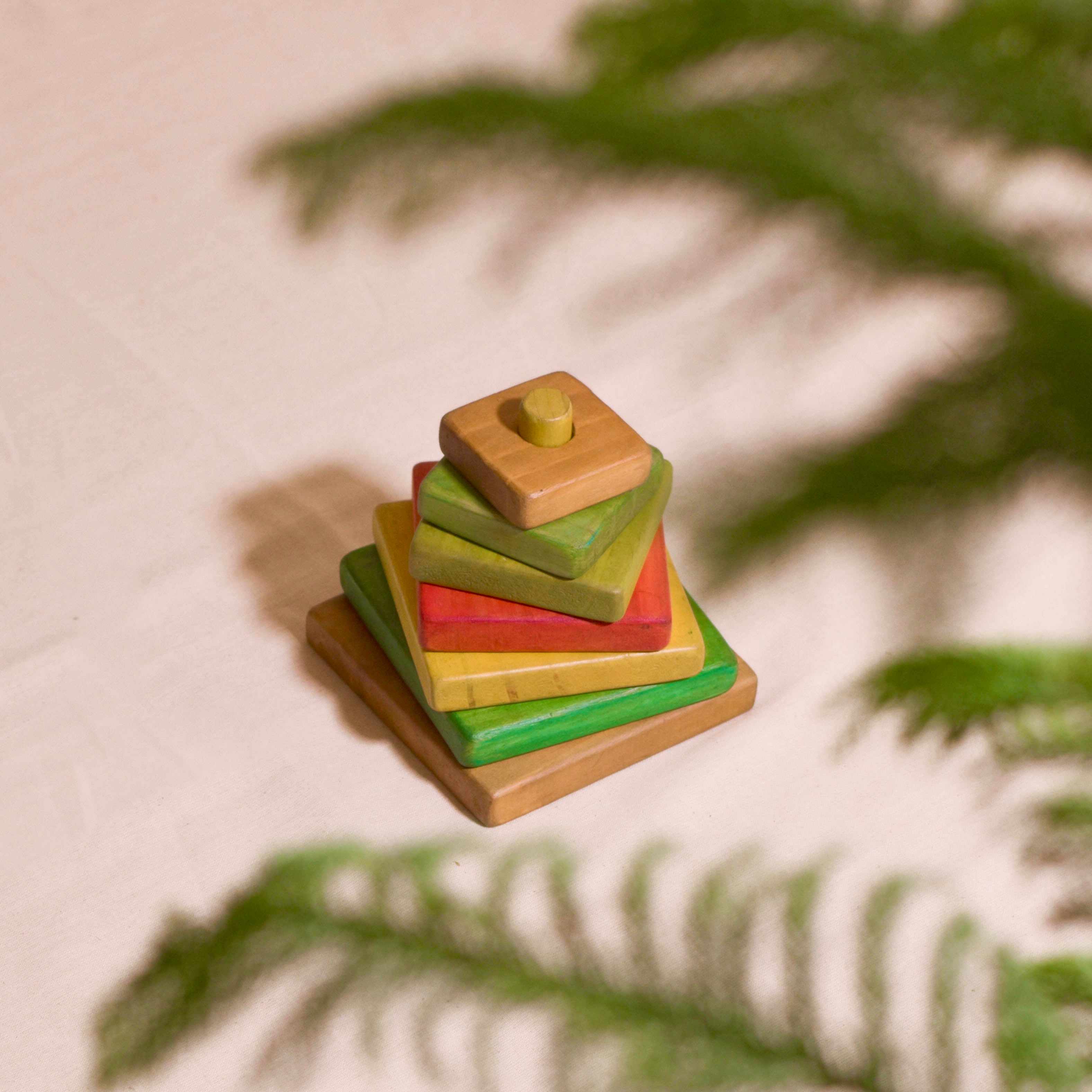 Tree Buddy Wooden Stacking Game | Eco-Friendly Learning Toy for Toddlers | Handmade from Reclaimed Wood | Scrapshala
