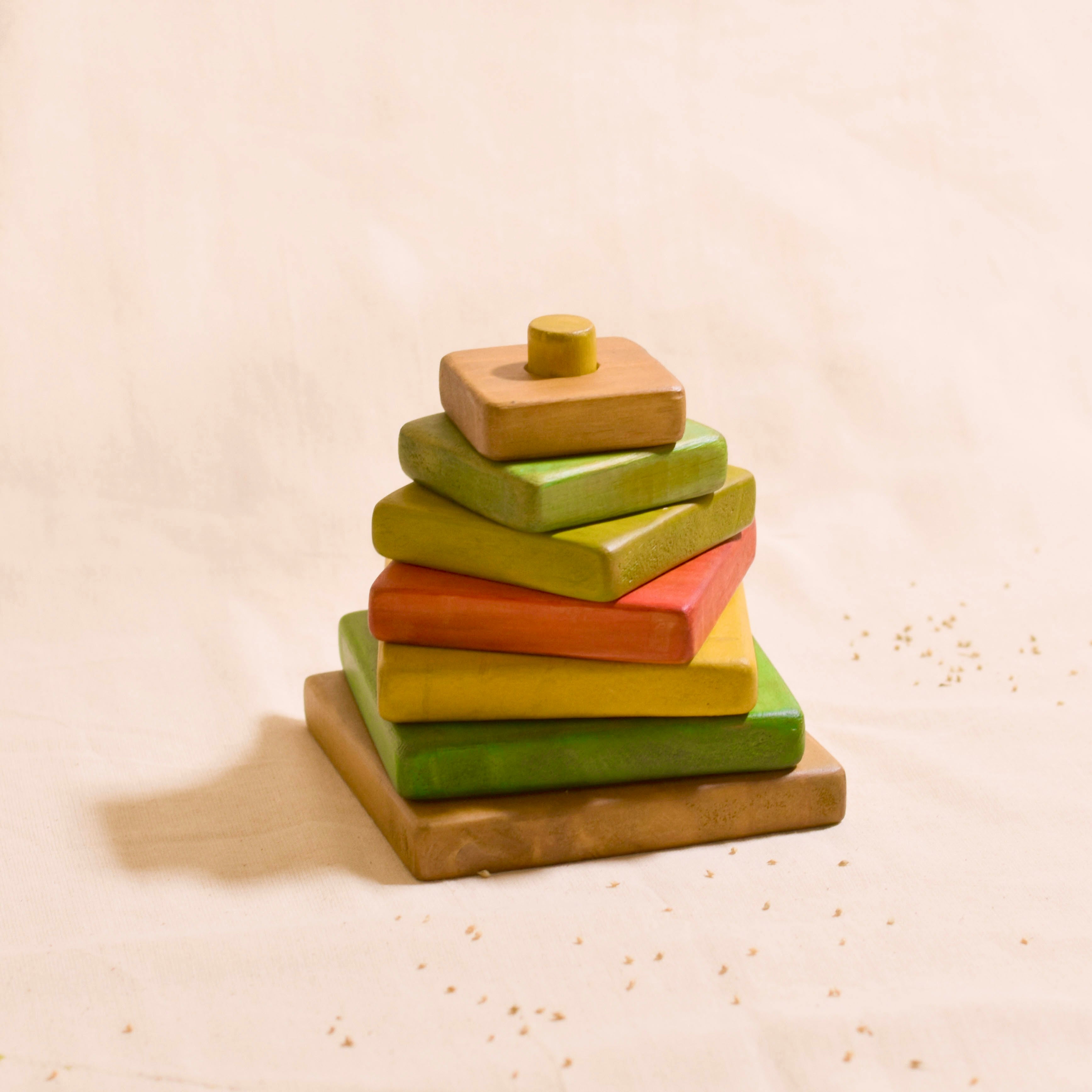 Tree Buddy Wooden Stacking Game | Eco-Friendly Learning Toy for Toddlers | Handmade from Reclaimed Wood | Scrapshala