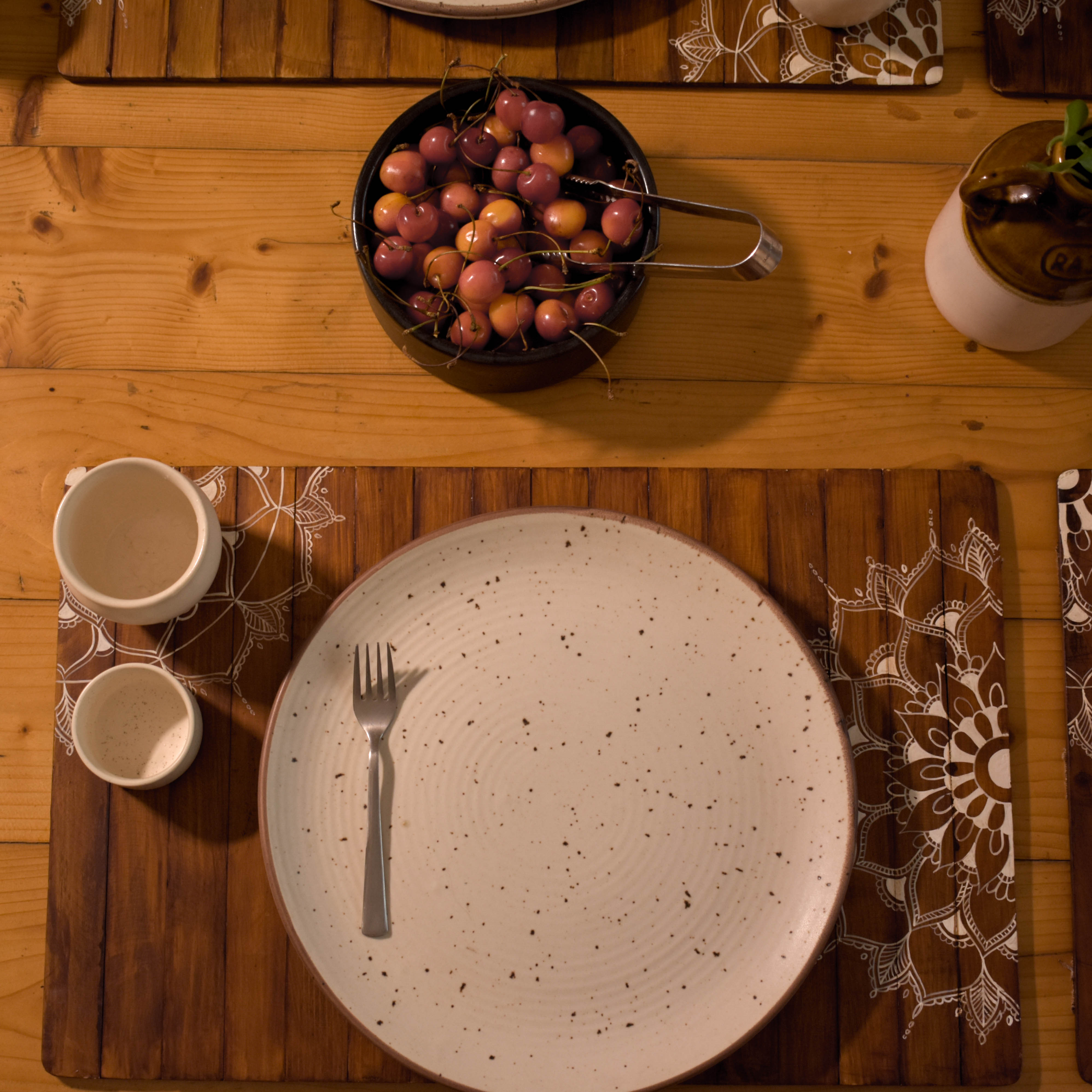 Mandala Wooden Table Placement | Hand-Painted Reclaimed Wood Placemat | Sustainable Dining Décor | Scrapshala