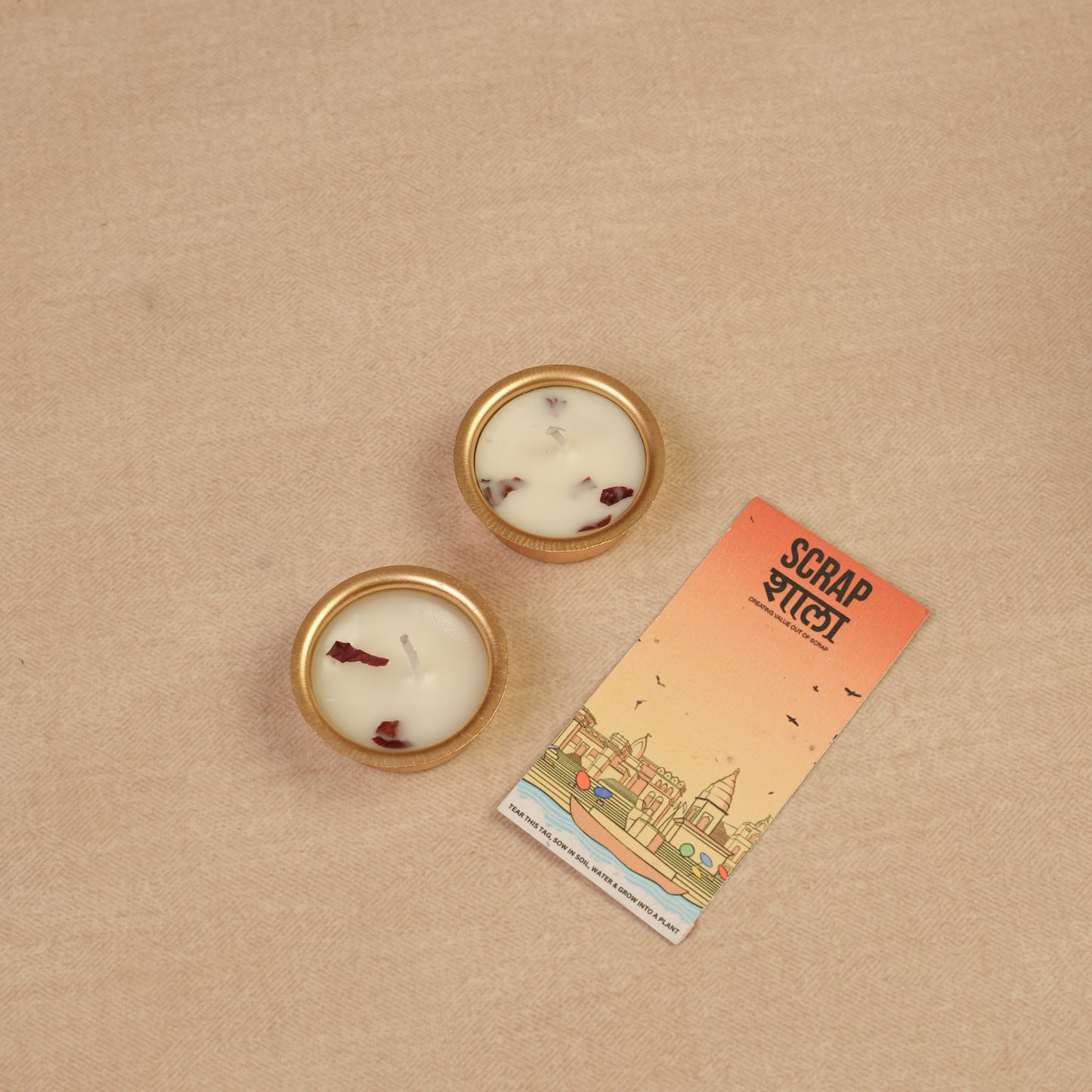 Nazar Jyoti Diwali Gift Hamper | Evil Eye Door Hanging Pair, Bell Hanging & Gold Soy Wax Candles | Eco-Friendly Sustainable Hamper Handcrafted in Banaras