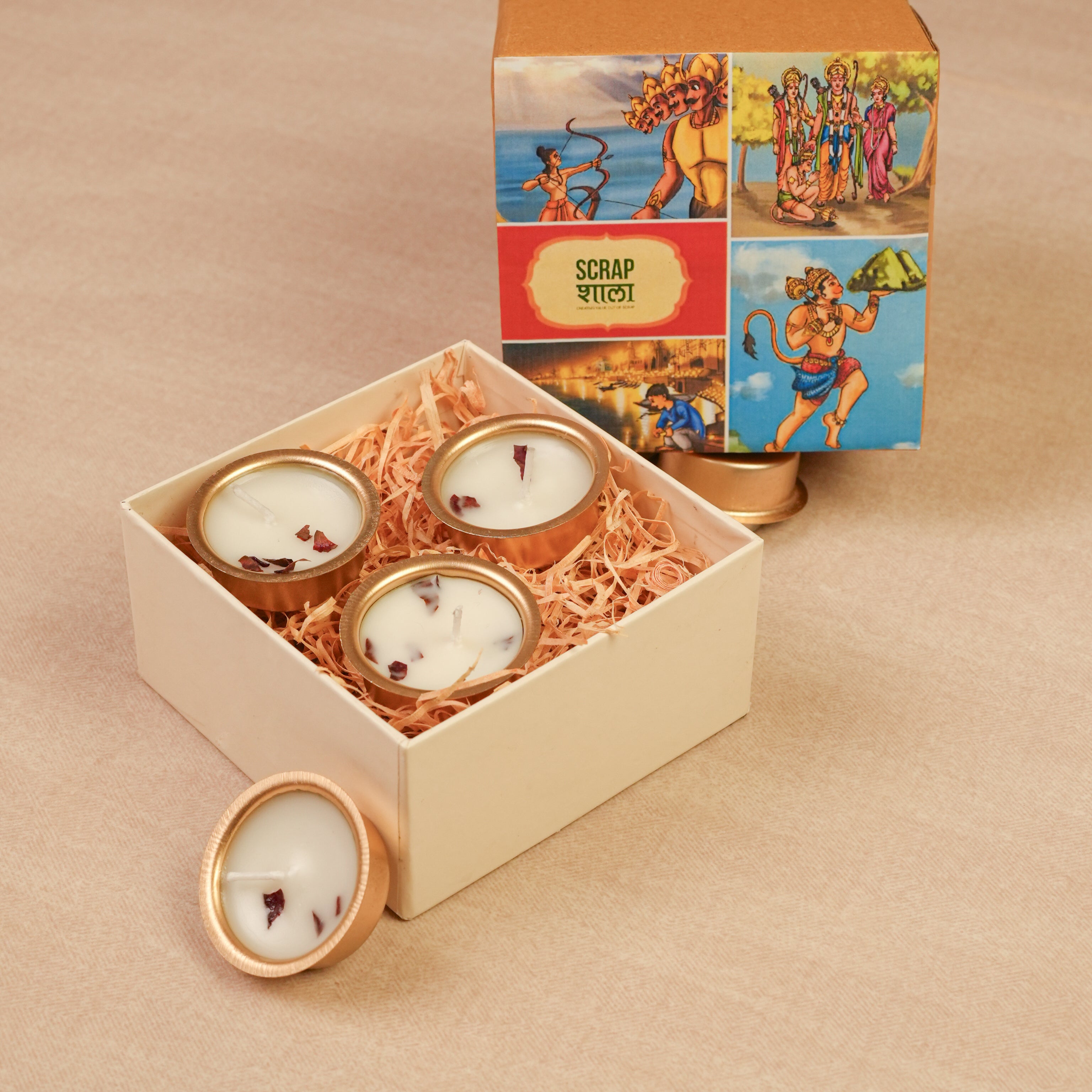 Gold Soy Wax Tealight Pack of 4 | Handcrafted & Sustainable