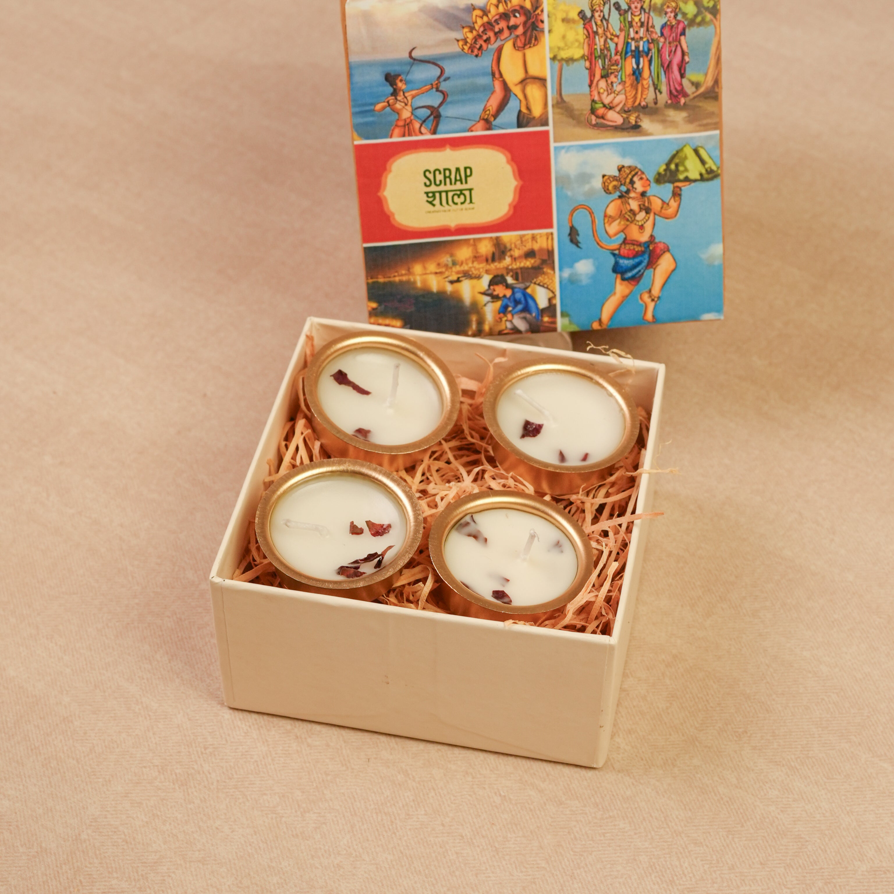 Gold Soy Wax Tealight Pack of 4 | Handcrafted & Sustainable