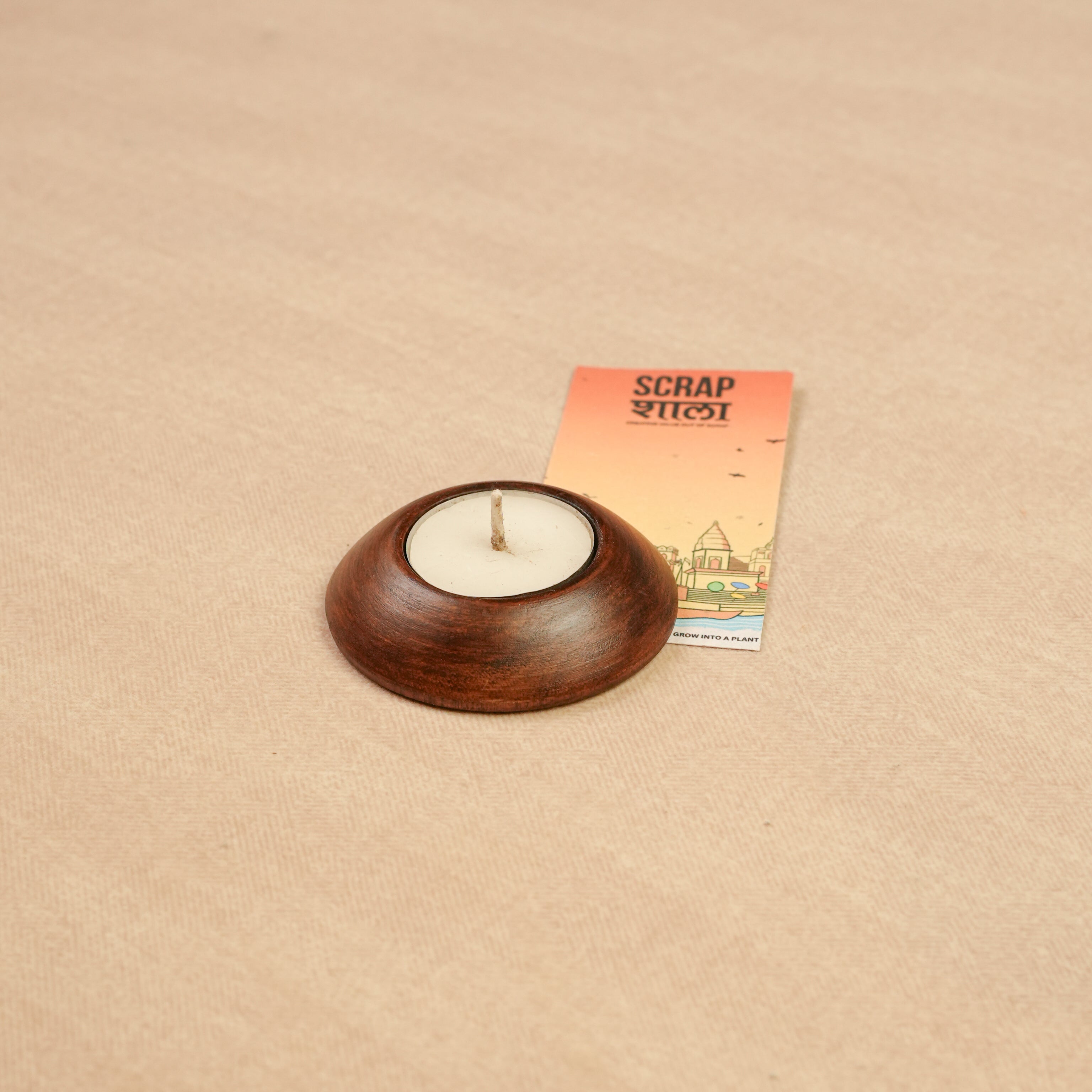 Panchdeep Wooden Tealight Holder Set | Pack of 5 | Handcrafted from Reclaimed Wood