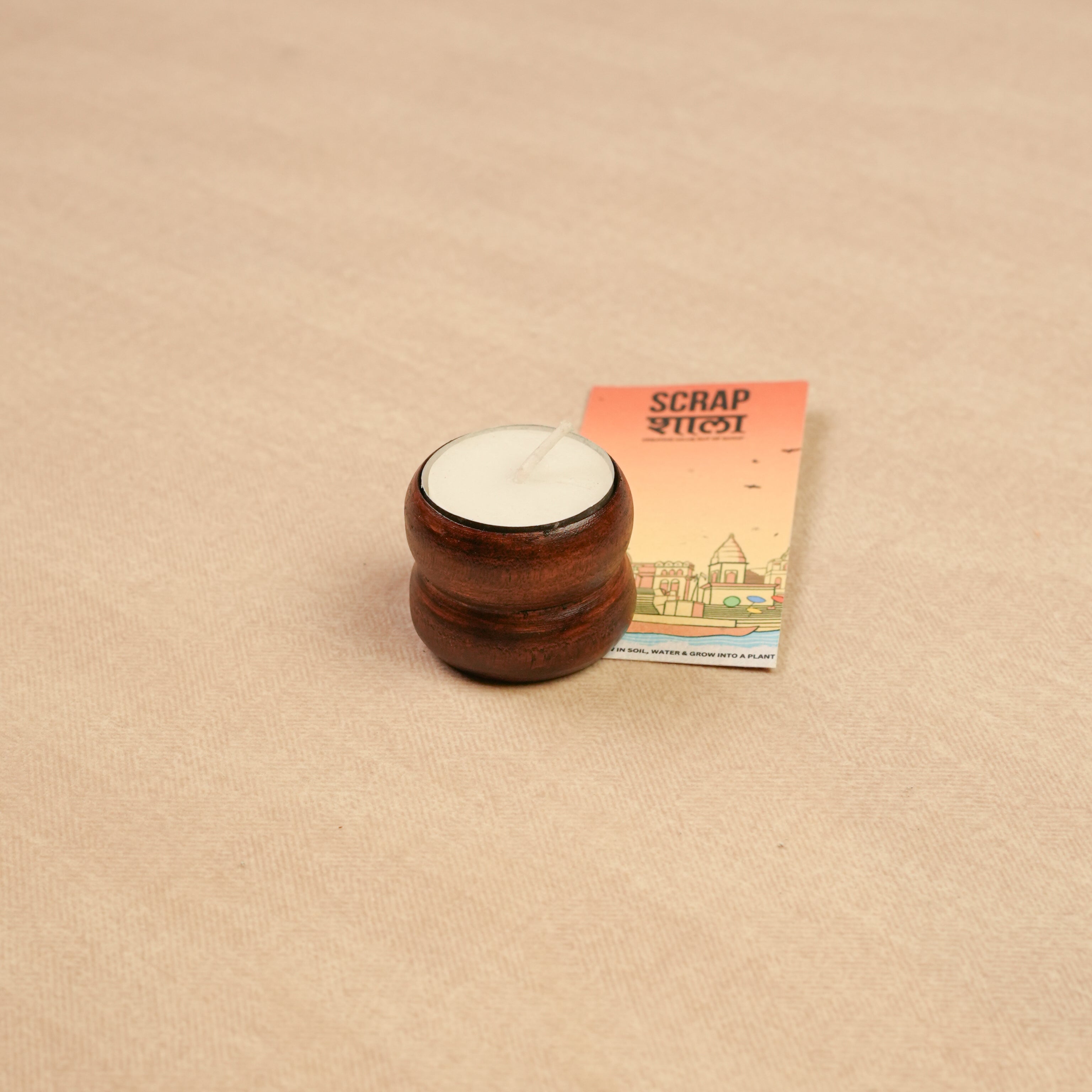 Panchdeep Wooden Tealight Holder Set | Pack of 5 | Handcrafted from Reclaimed Wood
