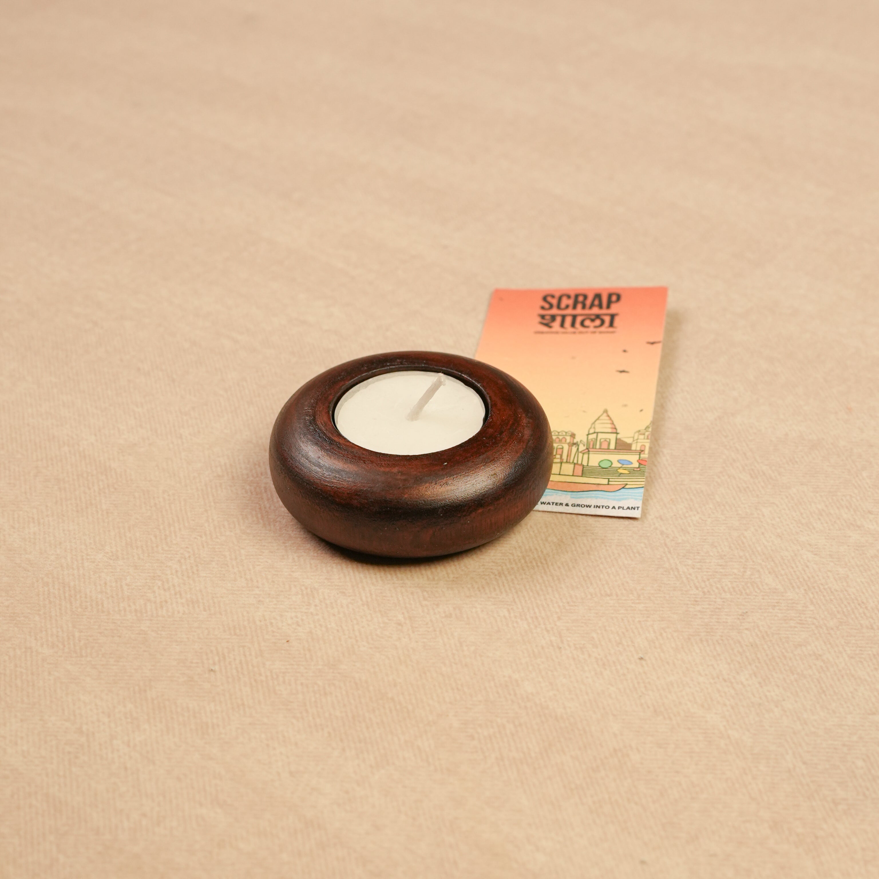 Panchdeep Wooden Tealight Holder Set | Pack of 5 | Handcrafted from Reclaimed Wood