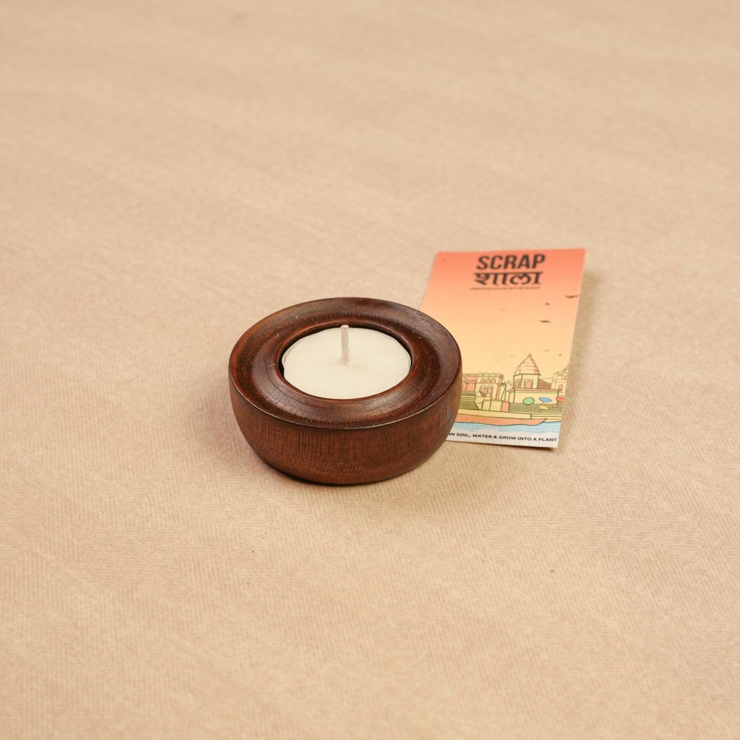 Panchdeep Wooden Tealight Holder Set | Pack of 5 | Handcrafted from Reclaimed Wood