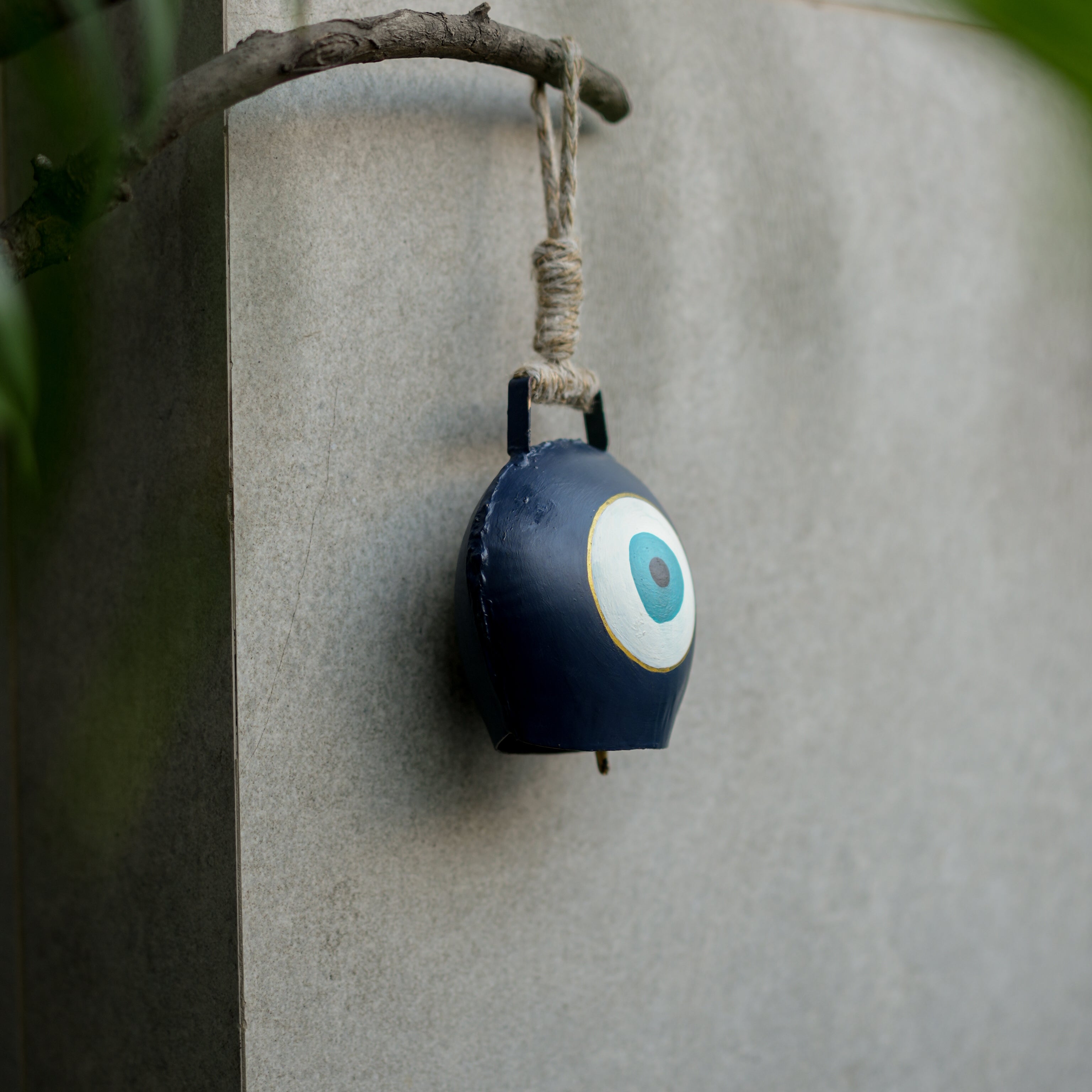 Evil Eye Cowbell Hanging | Handcrafted | Protective Wall & Door Hanging with Soothing Sound