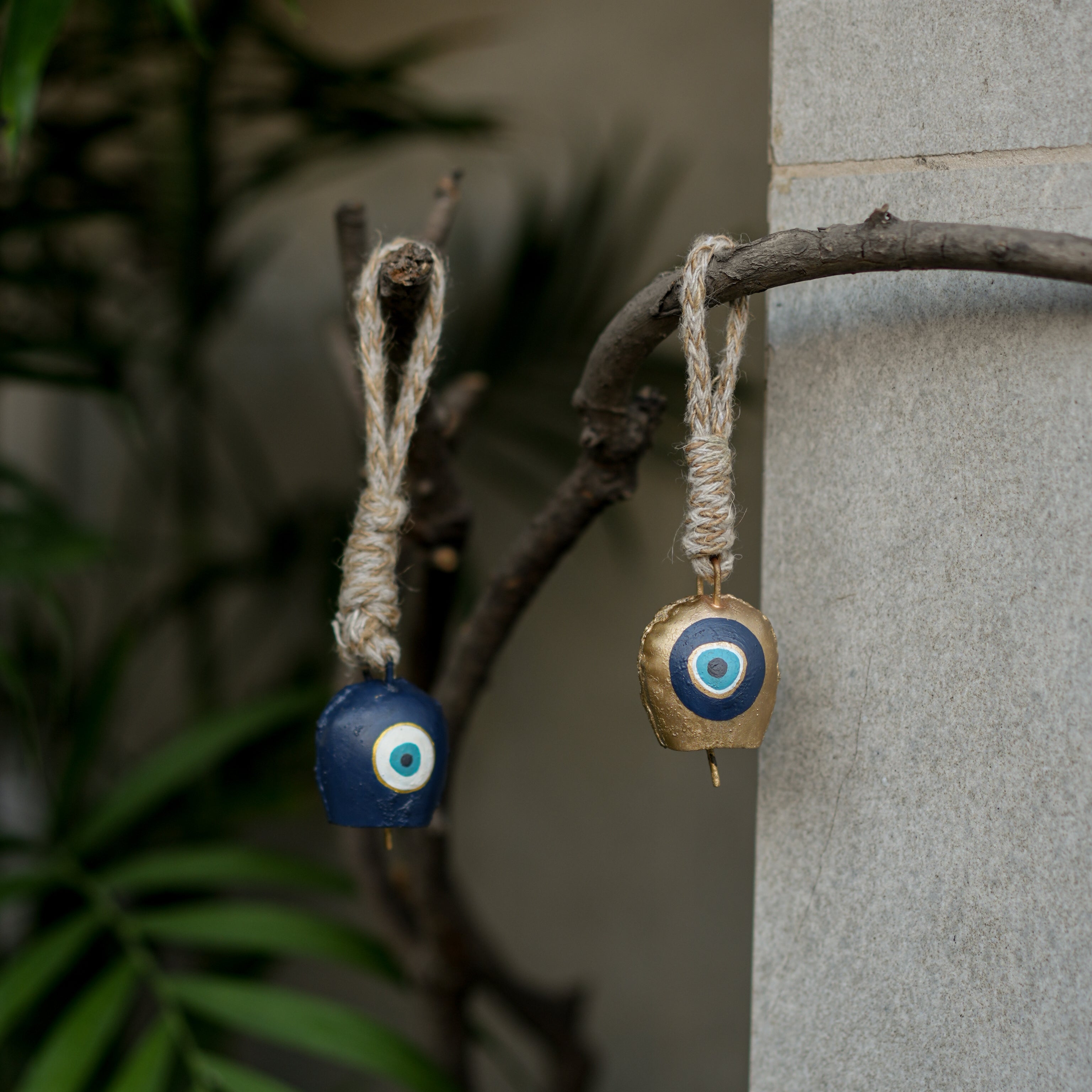 Divya Drishti Diwali Gift Hamper | Evil Eye Décor Set with Door Hangings, Coasters, Candle Stand & Bell Hangings | Sustainable & Handcrafted in Banaras