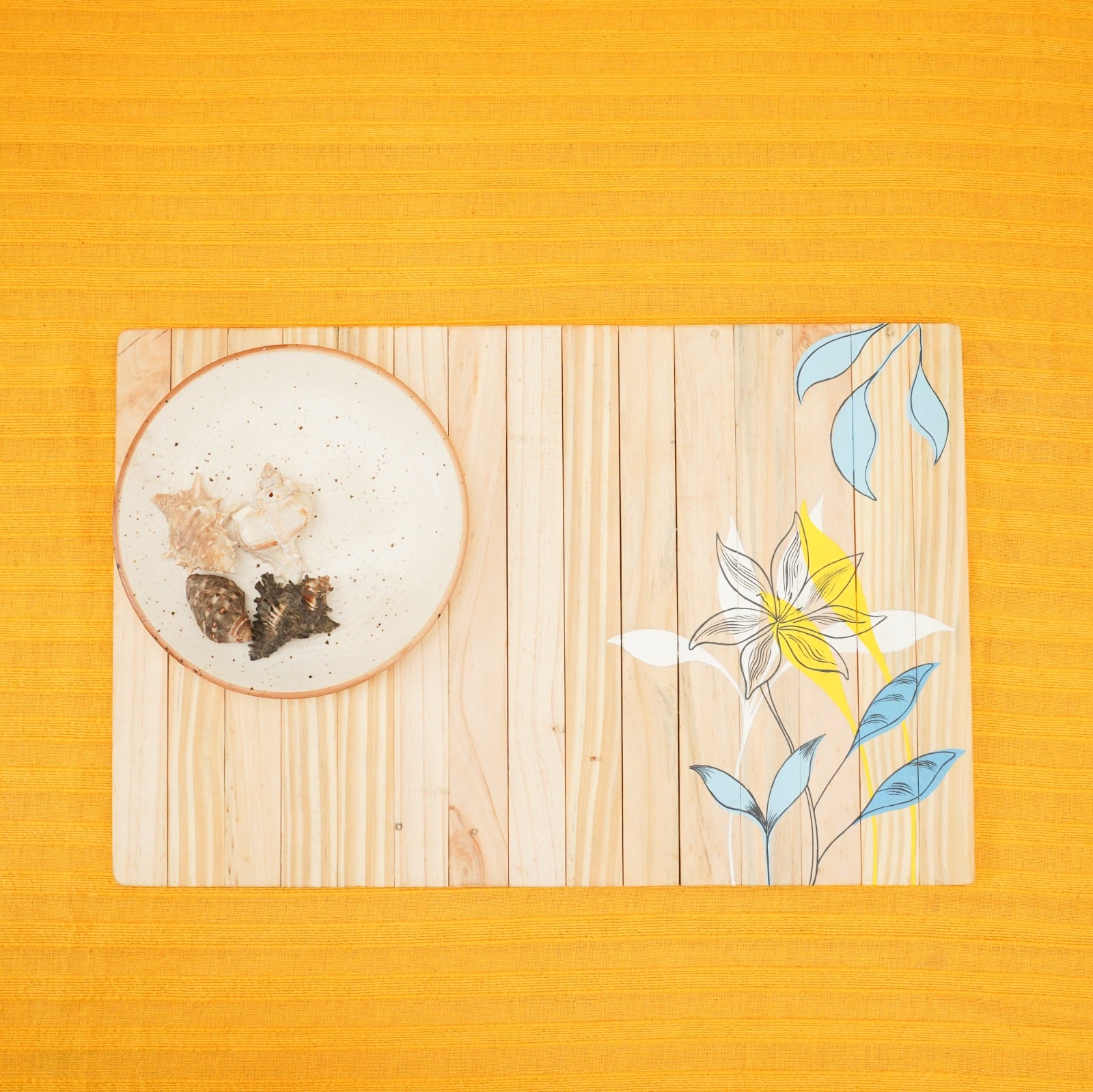 Dharti Wooden Table Placemat – Eco-Friendly Foldable Wooden Table Mat