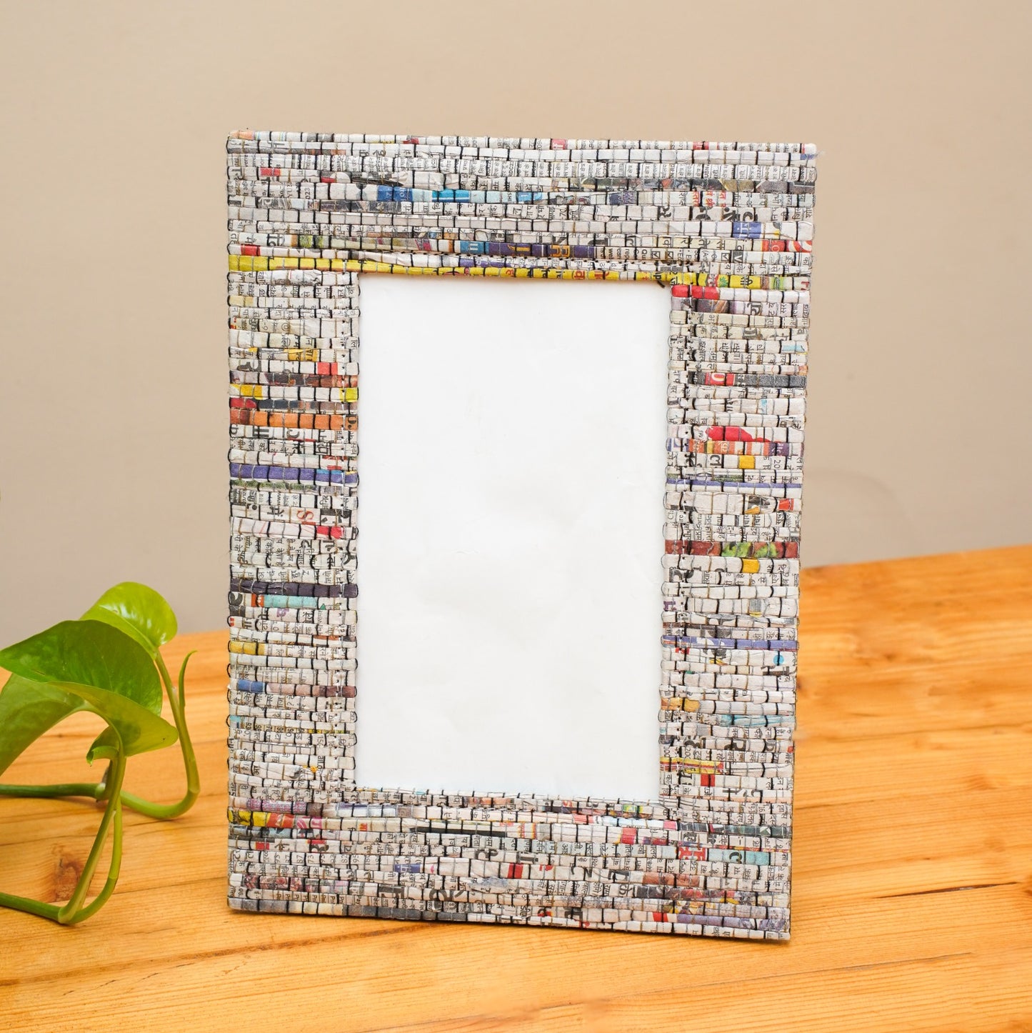 Upcycled photo frame | Back Magnetic stand flap | Back loop for wall hanging |  Easy to slide photo slit | Handmade in india