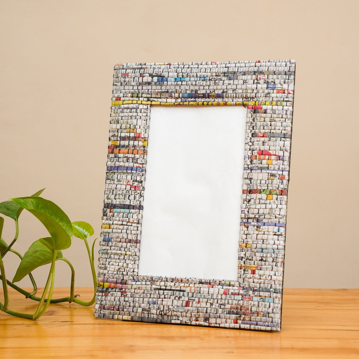 Upcycled photo frame | Back Magnetic stand flap | Back loop for wall hanging |  Easy to slide photo slit | Handmade in india