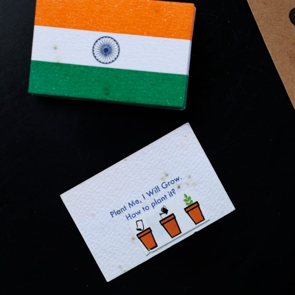 Plantable Indian National Flag Badges (Pack of 50) | Eco-Friendly Republic Day & Independence Day Flags | ScrapShala
