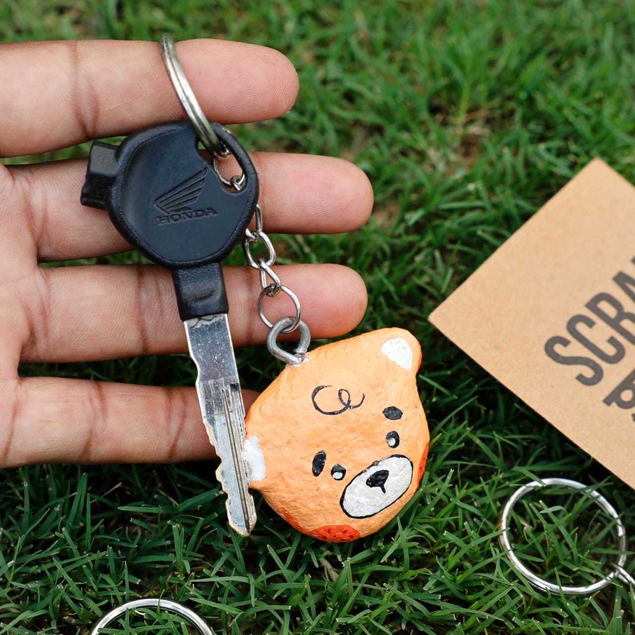 Paper Mache Animal Keychains (Set of 5) | Handmade Eco-Friendly Key Chains | Sustainable Gifts for Kids & Events | Scrapshala