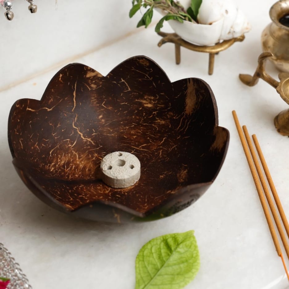 Coconut Shell Incense Stick Holder (Pack of 10) – Eco-Friendly Agarbatti Stand for Gifting & Bulk Orders