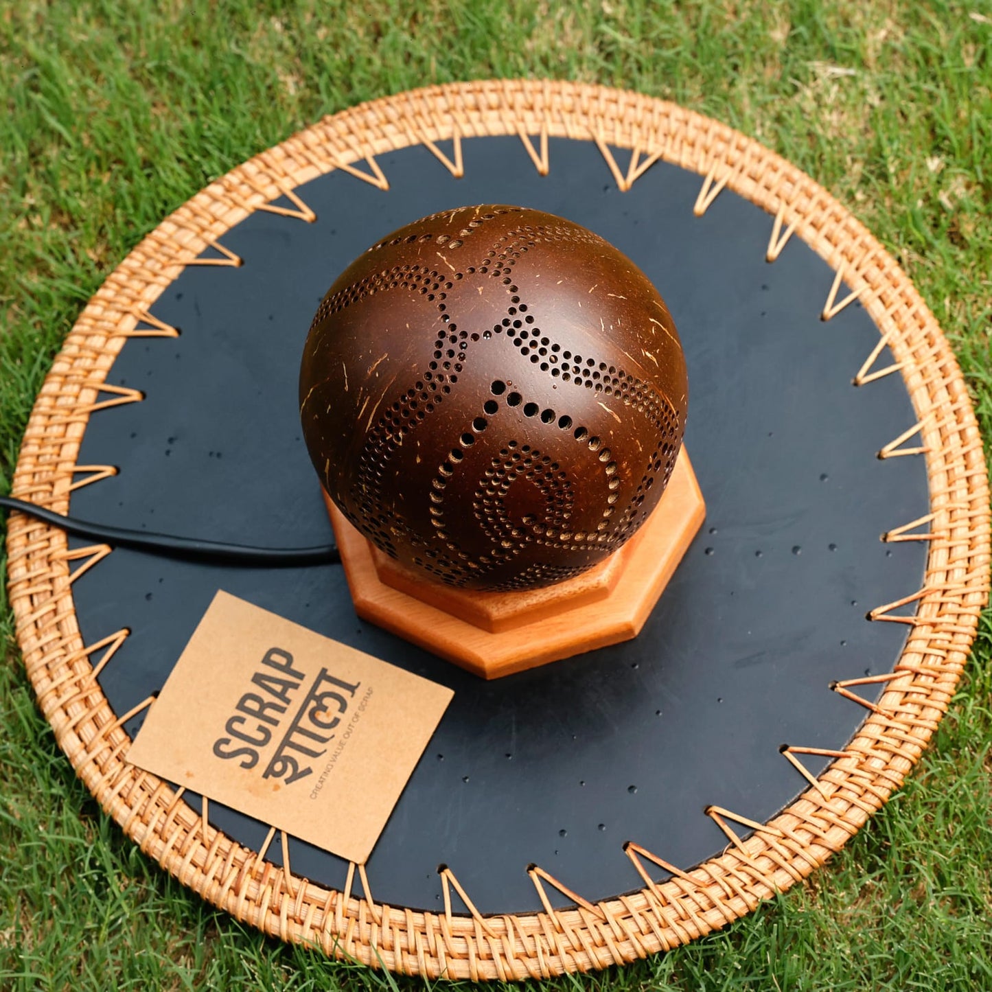 Ambient Coconut Table Lamp | Nature-Inspired | Eco-friendly  | Light-weight | Aesthetic Gifting | Made in India