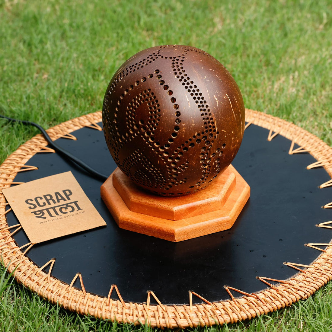 Ambient Coconut Table Lamp | Nature-Inspired | Eco-friendly  | Light-weight | Aesthetic Gifting | Made in India