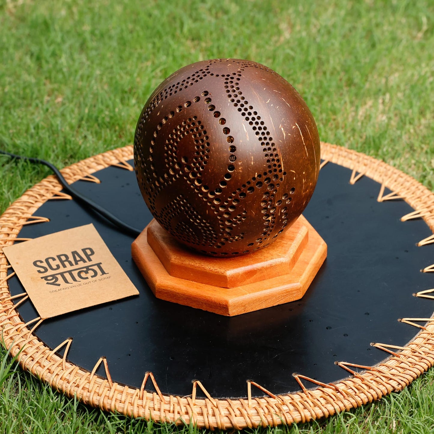Ambient Coconut Table Lamp | Nature-Inspired | Eco-friendly  | Light-weight | Aesthetic Gifting | Made in India
