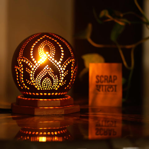 Ambient Coconut Table Lamp | Nature-Inspired | Eco-friendly  | Light-weight | Aesthetic Gifting | Made in India