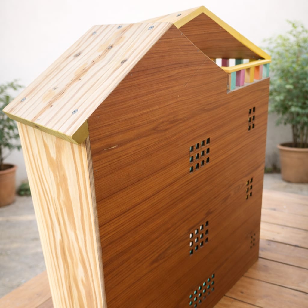 Wooden Doll House with Furniture | 4 Storey Pretend Play House | Handmade from Reclaimed Wood | Scrapshala