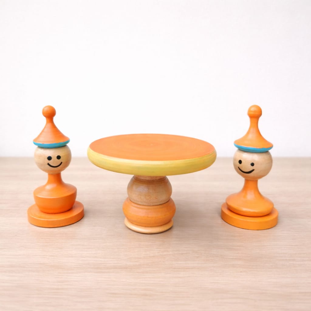 Wooden Doll House with Furniture | 4 Storey Pretend Play House | Handmade from Reclaimed Wood | Scrapshala