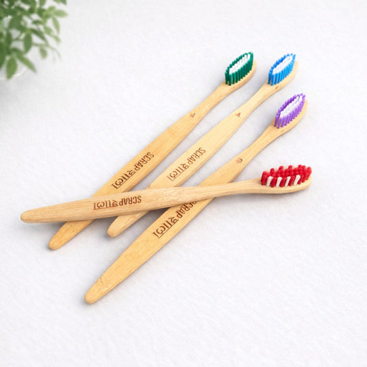 Bamboo Toothbrush Set of 4 | Eco-Friendly & Biobased Bristles | Made in India