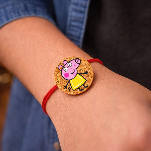 Peppa Pig Plantable Rakhi for Kids | Eco-Friendly Cartoon Rakhi That Grows | Handmade | Soft on Skin