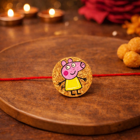 Peppa Pig Plantable Rakhi for Kids | Eco-Friendly Cartoon Rakhi That Grows | Handmade | Soft on Skin