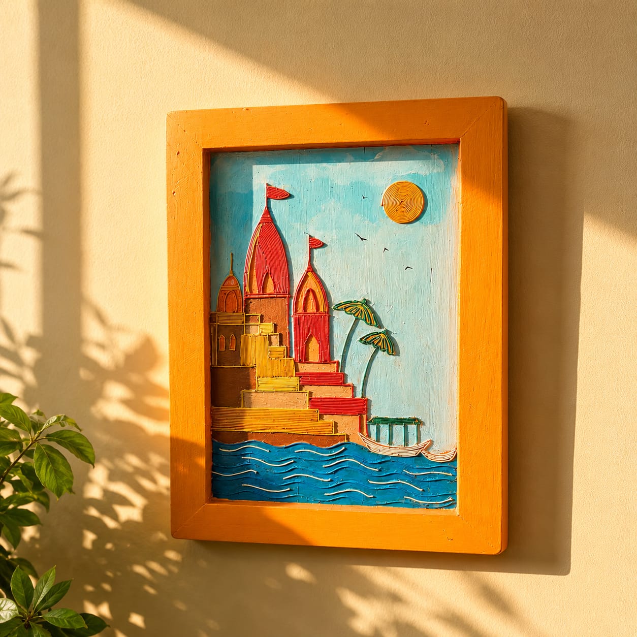 Ghats of Banaras Upcycled Wire Art Wall Frame | ScrapShala