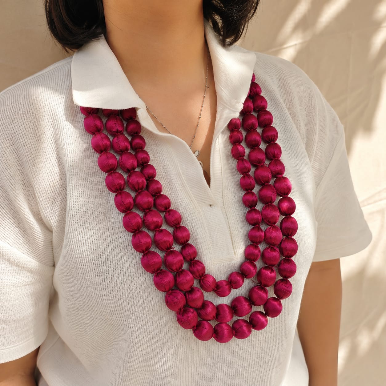 Upcycled Textile Statement Necklace | Handmade Sustainable Fabric Jewellery | ScrapShala