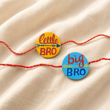 Big Bro Little Bro Plantable Rakhi Set | Eco Friendly Seed Rakhi Pair