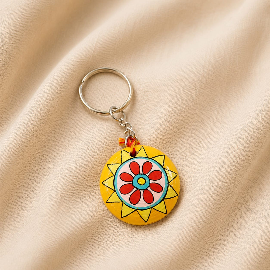 Mandala Wooden Lumba | Hand-Painted Reclaimed Wood Rakhi Keepsake