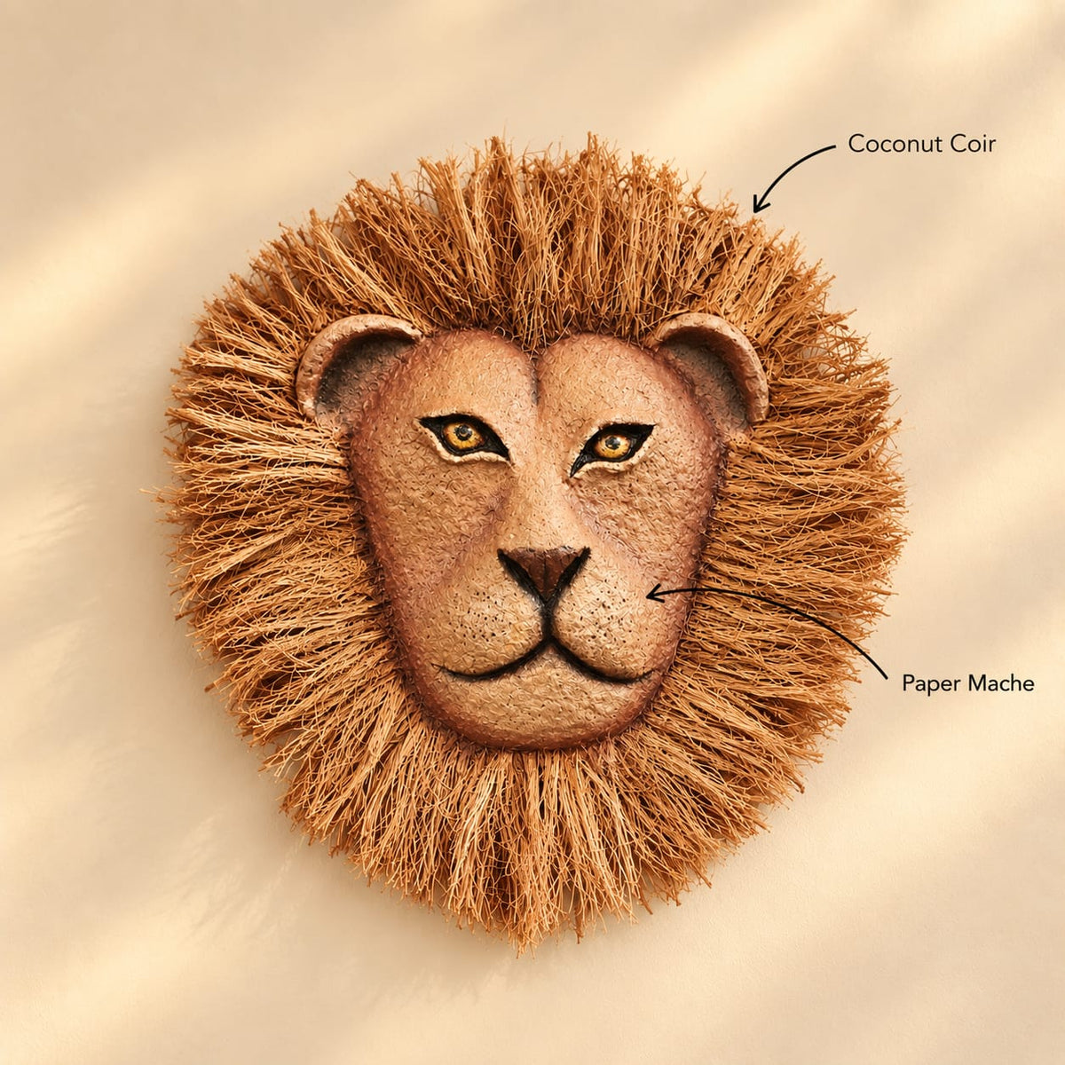 Into the Wild Lion Wall Art | Handcrafted Sustainable Wildlife Sculpture