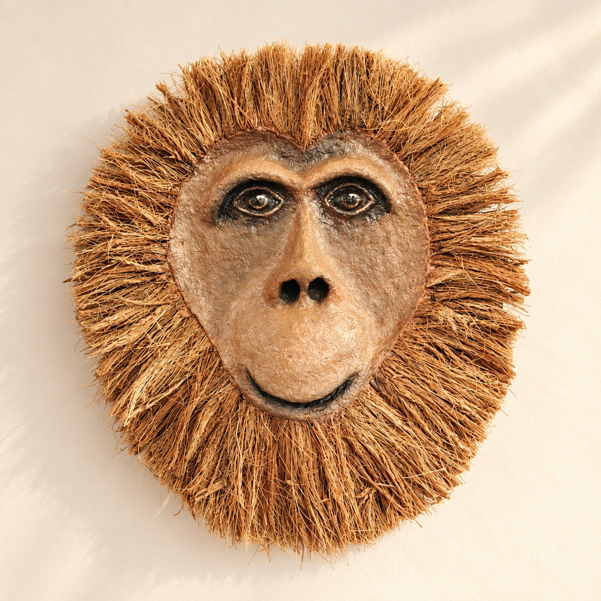 Into the Wild Chimpanzee Wall Mask | Coconut Coir & Paper Mâché Sculpture
