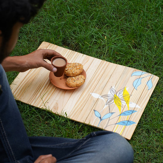 Dharti Multipurpose Place Mat | Natural Pine Wood | Foldable | Light weight | Stain-Proof | Scratch-Proof