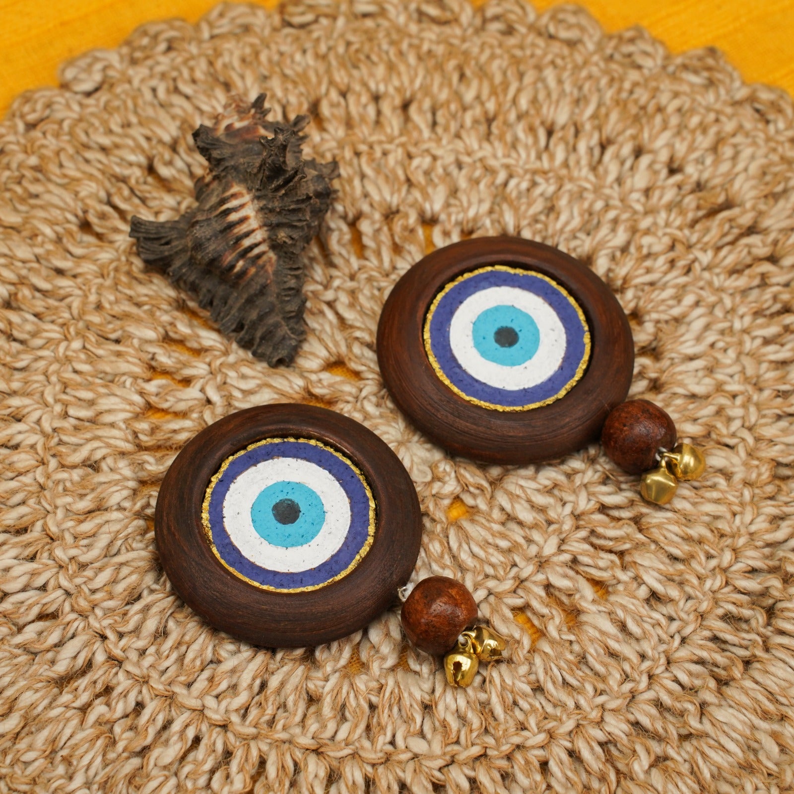 Go Green Diwali Gift Hamper | Mandala candle Holders | Evil Eye Door Hanging | Plantable Crackers | Wooden Coasters | Coconut Bowl | Bamboo Sound Amplifier | Handcrafted in Banaras