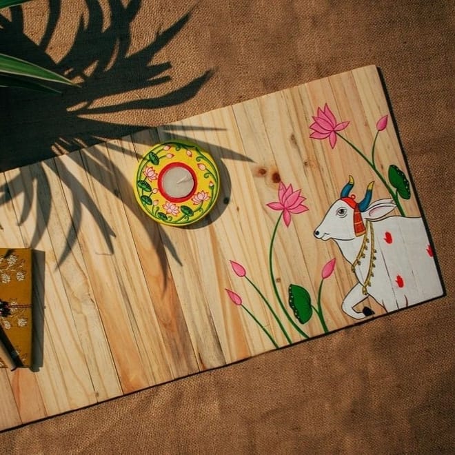 Pichwai Housewarming Gift Hamper | Handmade Wooden Home Décor Set | Eco-Friendly & Sustainable Gifting