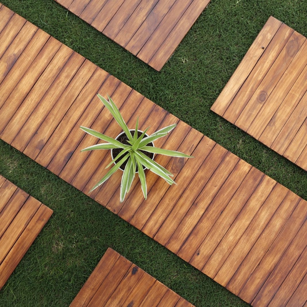 Wooden Runner Place Mat | Walnut colour | Foldable | Stain-Proof | Multipurpose | Natural Reclaimed Wood | Scrapshala