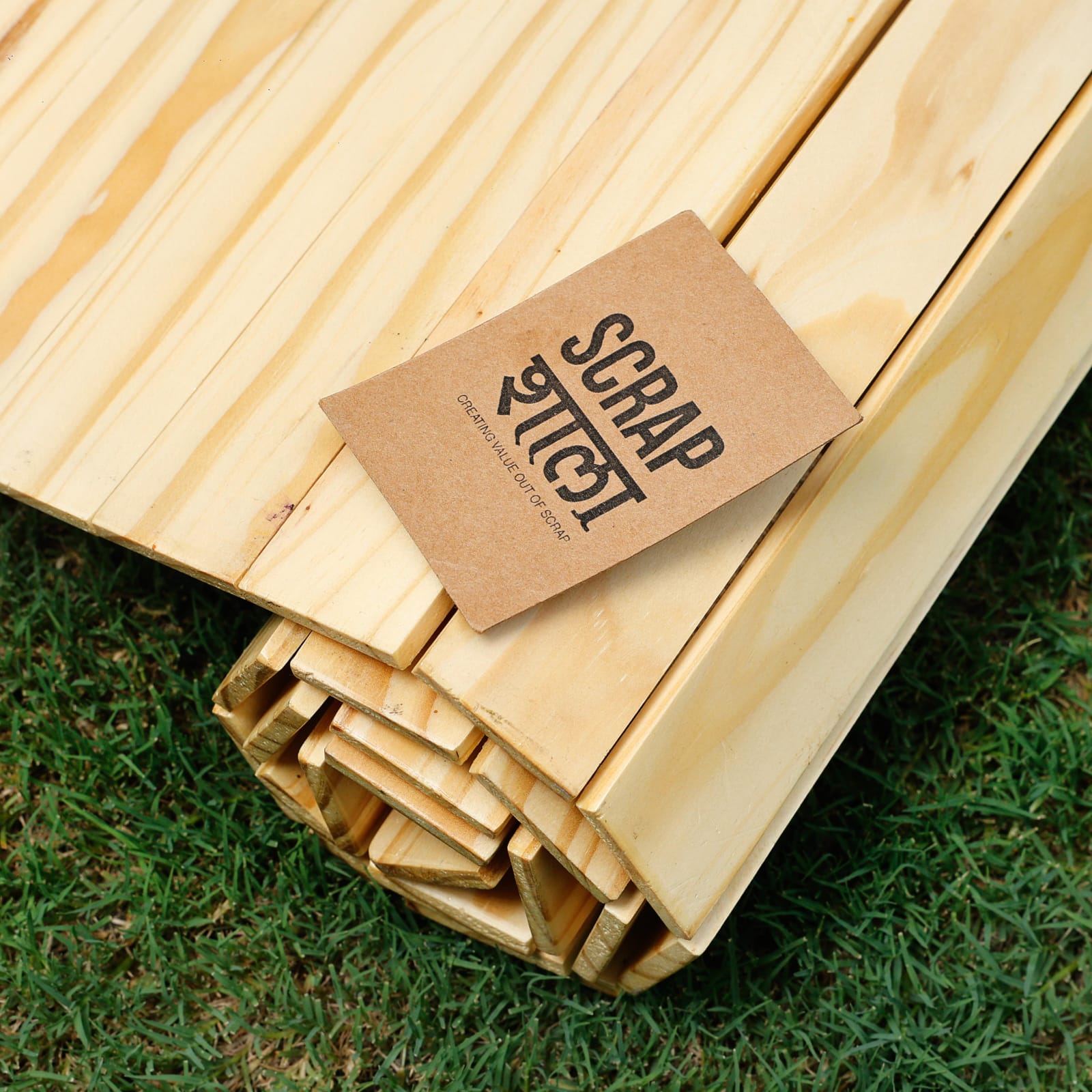 Salvage Natural Wooden Table Runner | Reclaimed Pine Wood | Eco-Friendly & Handcrafted | Scrapshala