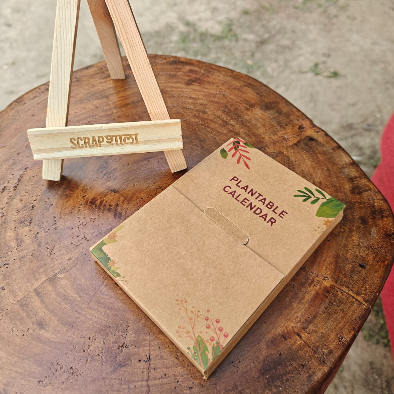Plantable Calendar 2026 – Seed Paper Desk Calendar with Wooden Easel | Handmade & Eco-Friendly | Corporate Gift