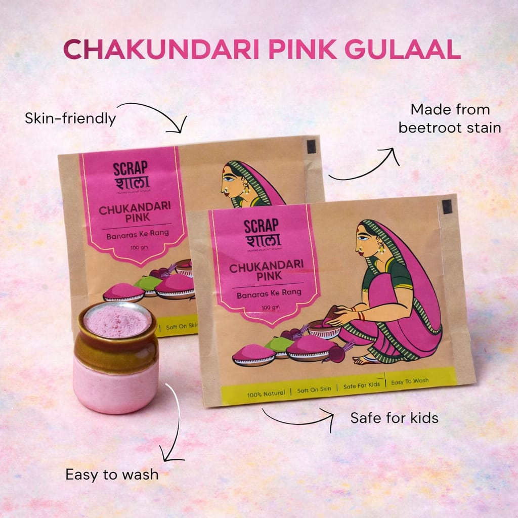 Chakundari Pink Holi Gulaal | 100% Natural | Beetroot-Based | 200g