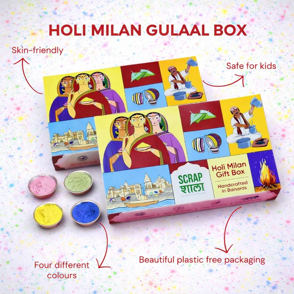 Holi Milan Gulaal Box | Four Natural Gulaal Packs | Safe for Kids