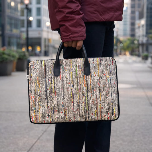 Eco-Friendly Laptop Bag | Upcycled Newspaper Textile and Tyre tubes | Scrapshala