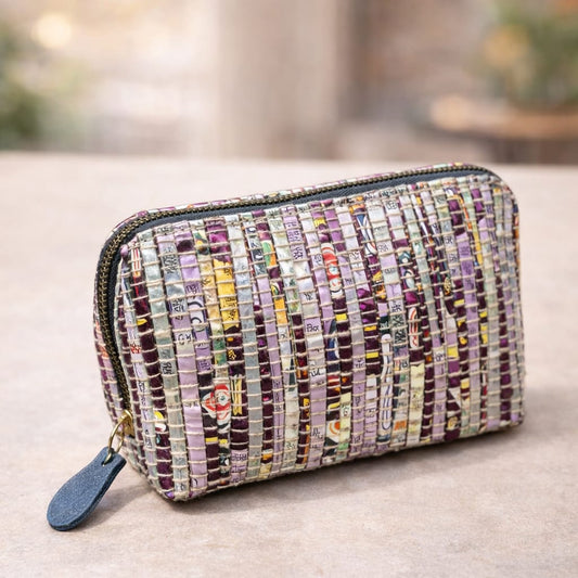 Vibrant Organizer Zip Bag | Upcycled Plastic Travel Pouch | Chamkila Range | Handmade by Scrapshala