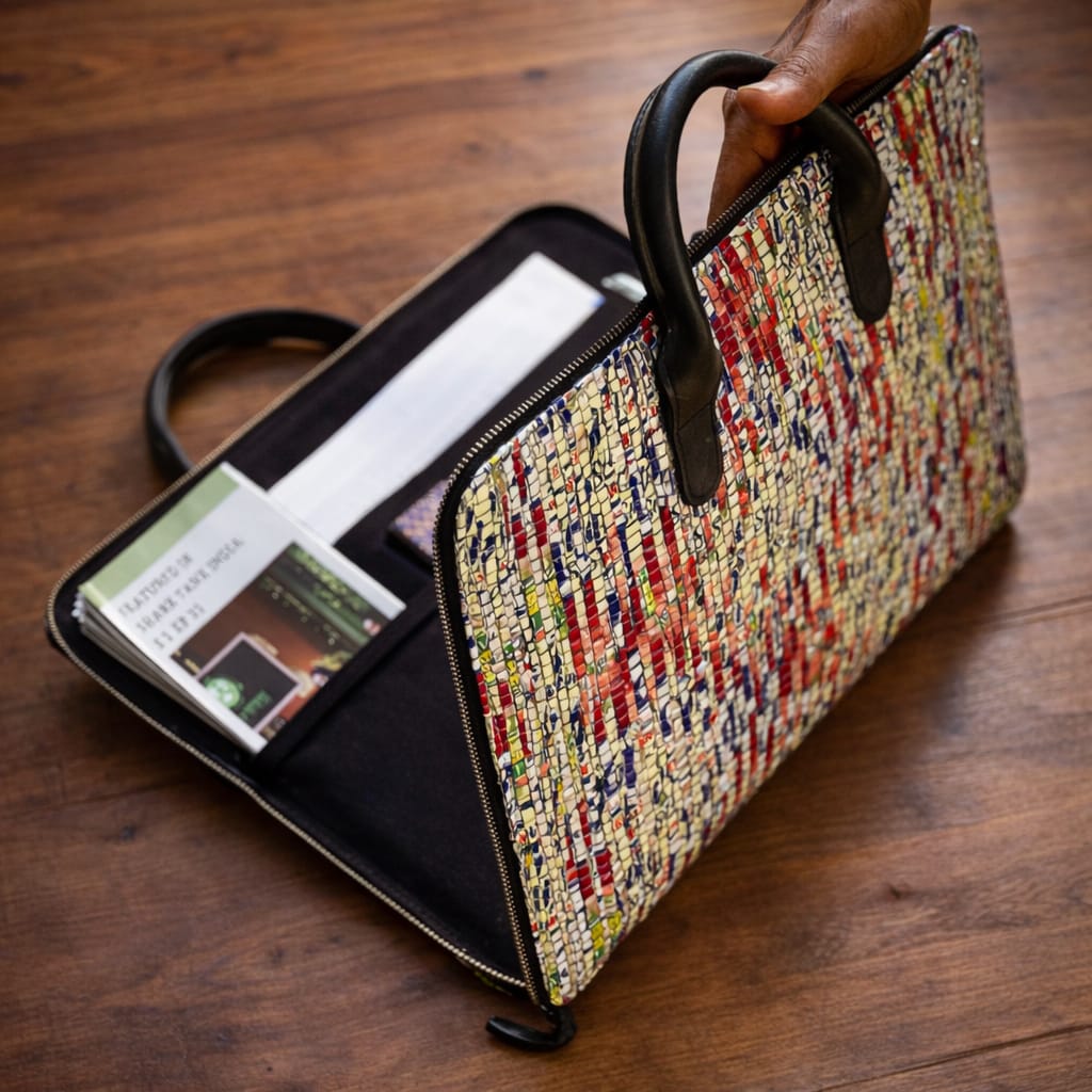 Chamkila Minimalist Laptop Bag | Upcycled Plastic & Tyre Tube | Handmade & Eco-Friendly | Scrapshala