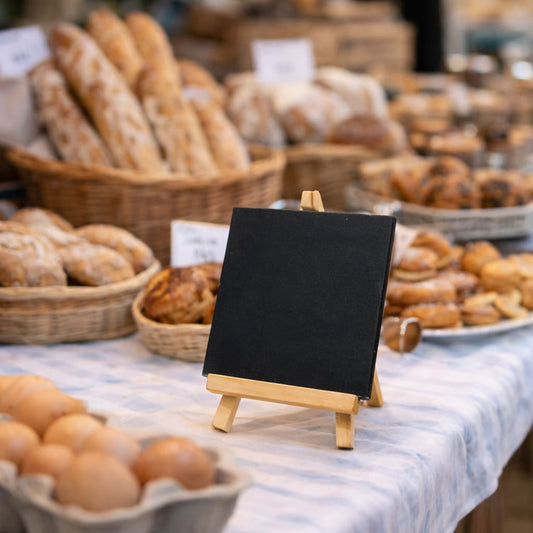 Mini Chalkboard Easel Stand | Reclaimed Wood Display Board with Chalk | Handmade by Scrapshala