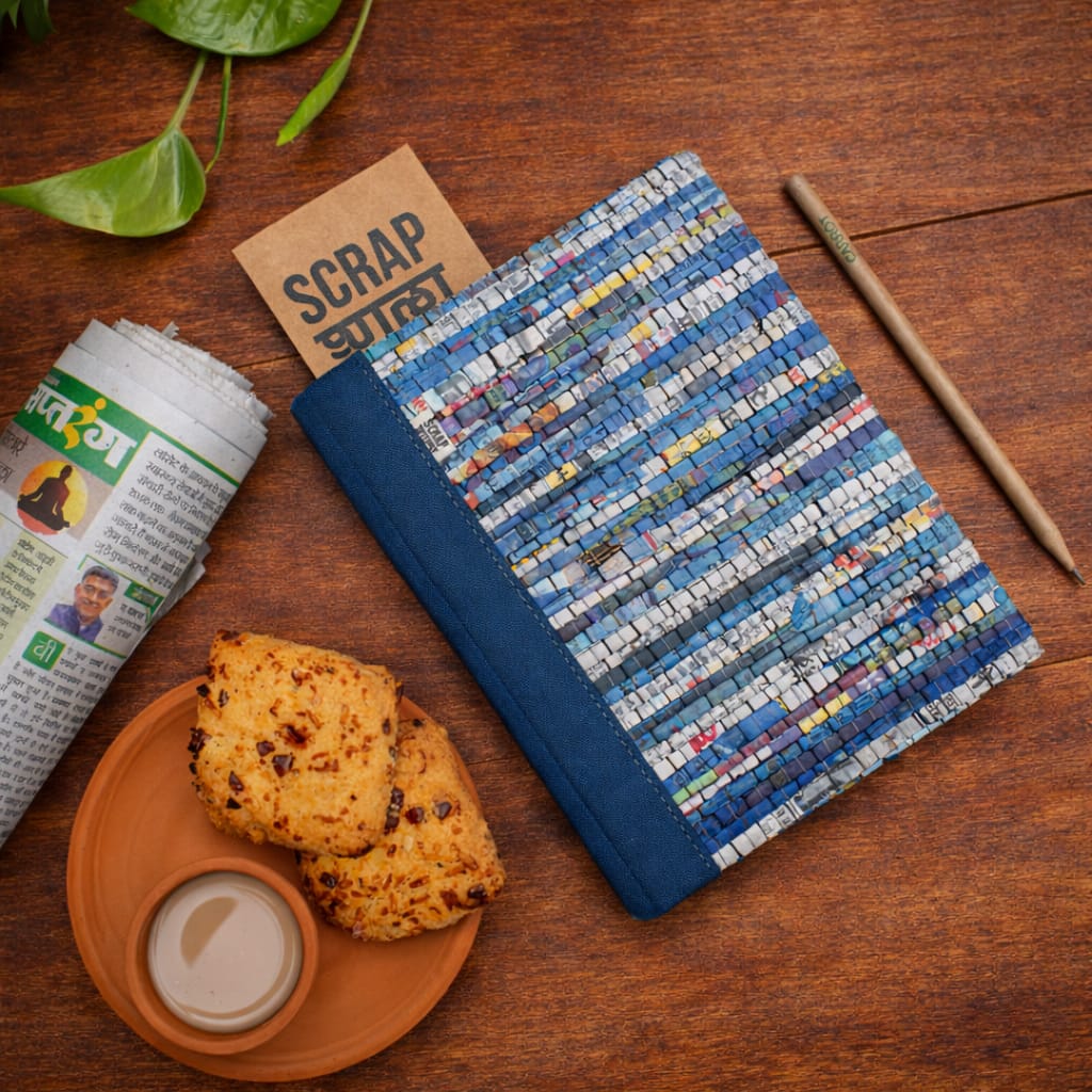Sustainable Blue Diary | Upcycled & Handmade | Scrapshala