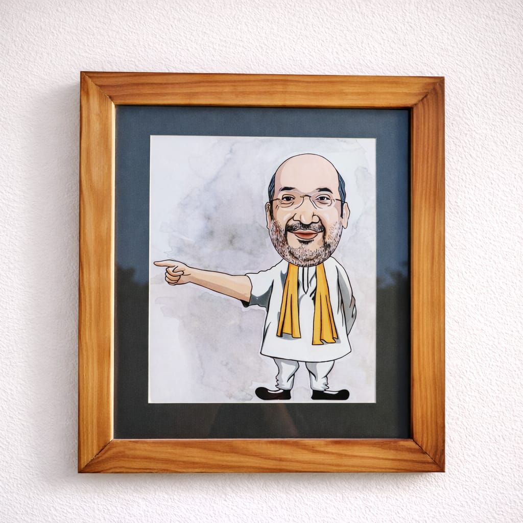 Handpainted Personalized Caricature Frame | Sustainable Thank-You Gift for Events & Speakers | Scrapshala