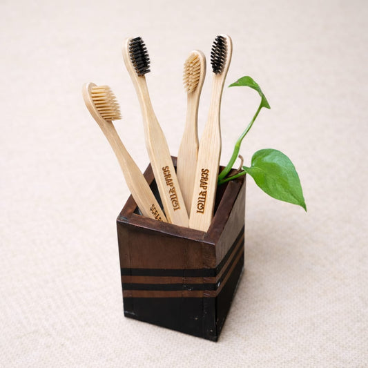 Bambooclean Kids Bamboo Toothbrush Pack (Set of 4) | Eco-Friendly Toothbrush for Children | Scrapshala
