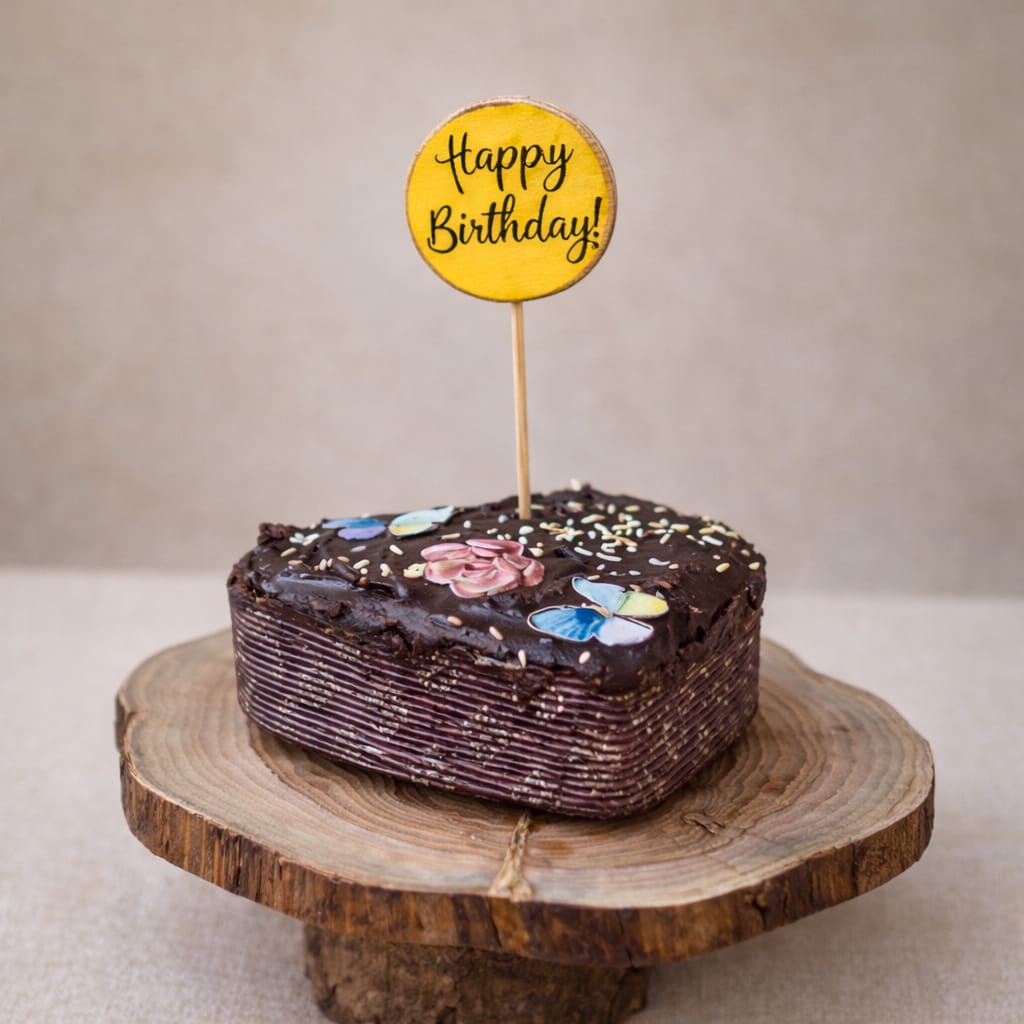 Reusable Wooden Cake Topper Set (Pack of 5) | Handpainted & Plastic-Free Party Décor | ScrapShala